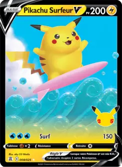 Pikachu Surfeur V — Célébrations